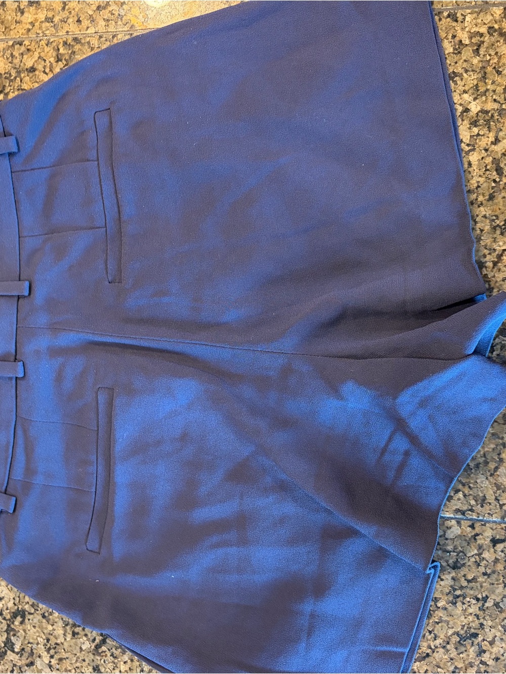 Aritzia Babaton Tailored High-Waist Navy Pleat-Front Shorts - Picture 4 of 8